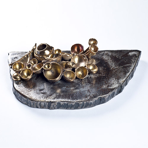Bronze and iron penholder - Unique piece